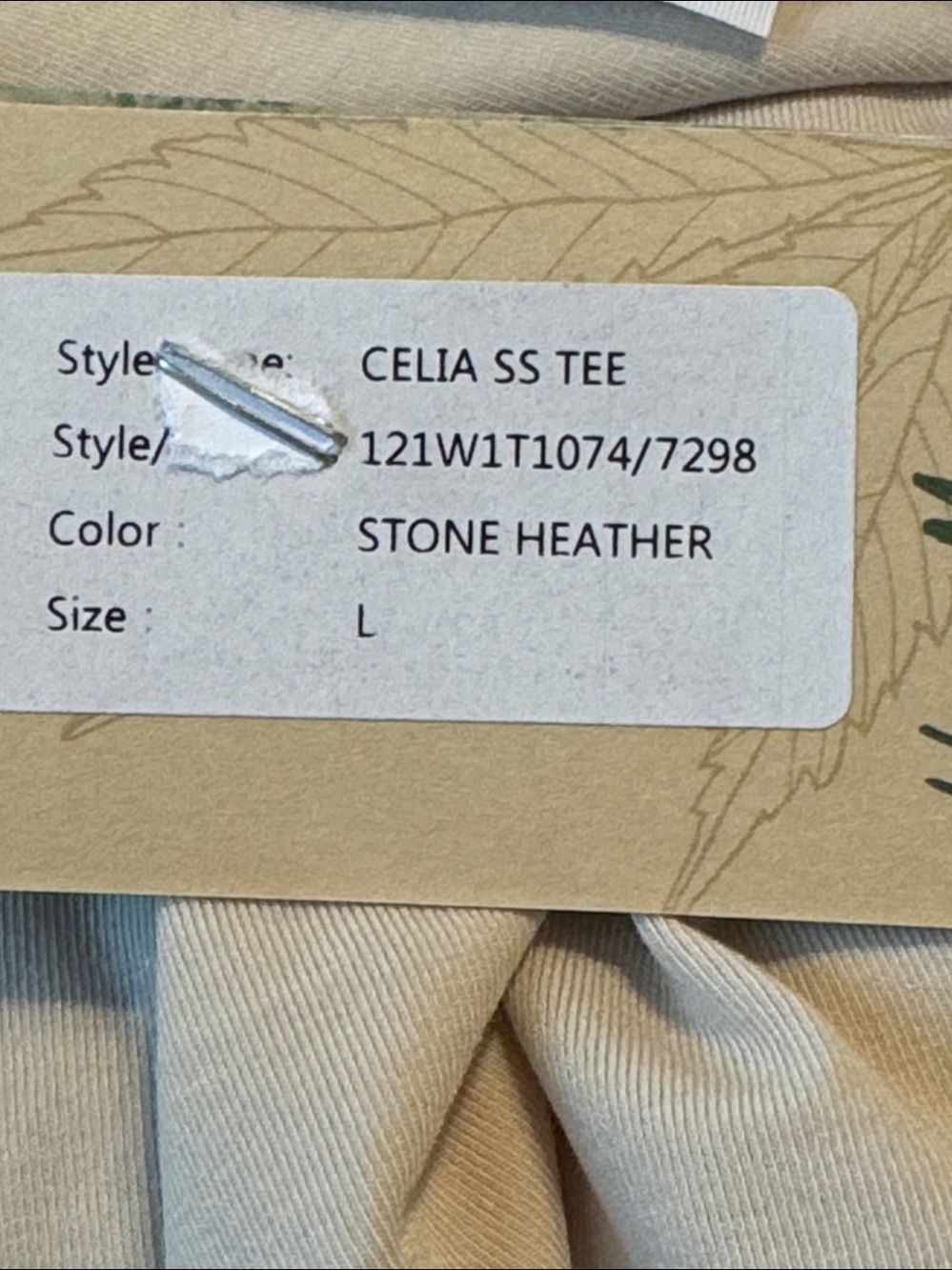 Hemp Mama Celia SS tee in stone heather new with tags size Large - Picture 6 of 7